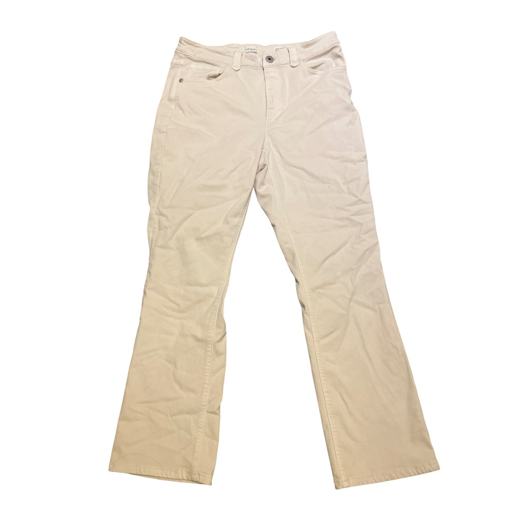 J Jill Denim Demi Boot Cut Ankle Pants Women's Size 10 Cream Mid Rise‎ Classic